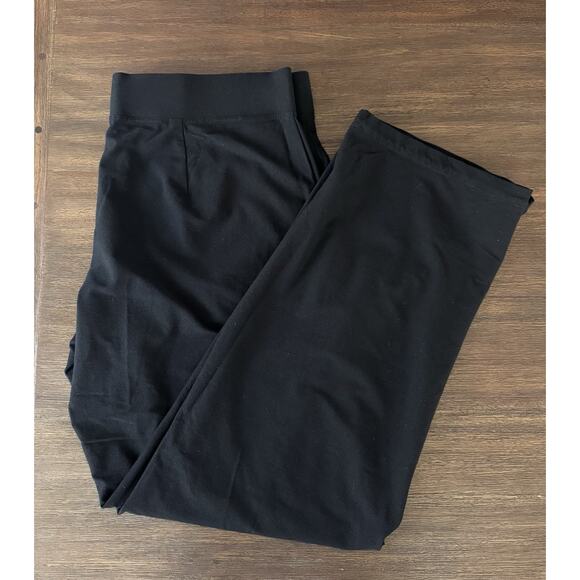 Eileen Fisher Stretch Pants Black Straight Leg Pull On USA MADE - Picture 5 of 10